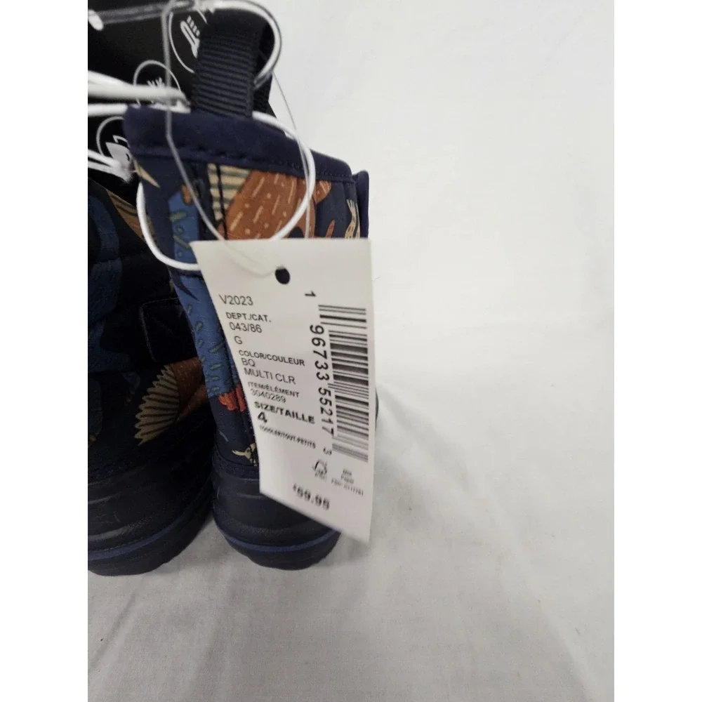 The Children's Place Boys Size 4 Blue Dinosaur Snow Boots Kids New Winter Shoes